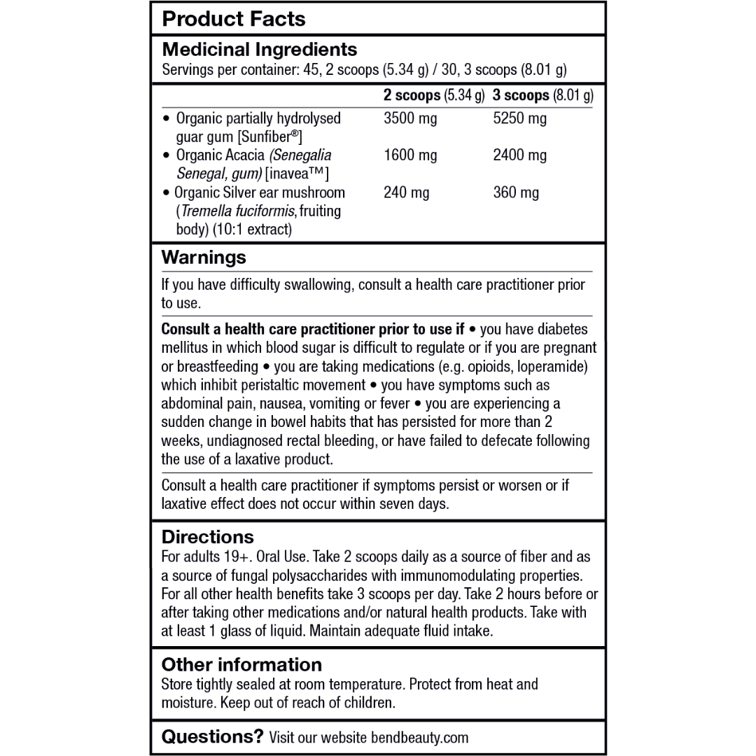 Supplement Facts table