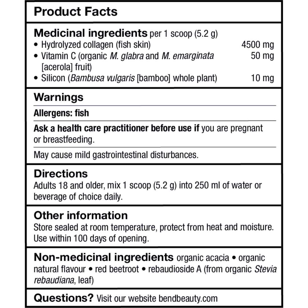 Supplement Facts table