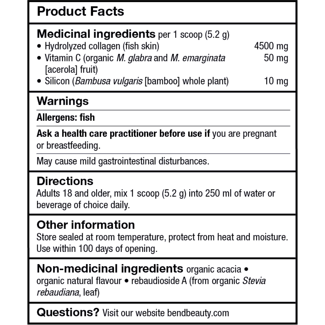 Supplement Facts table