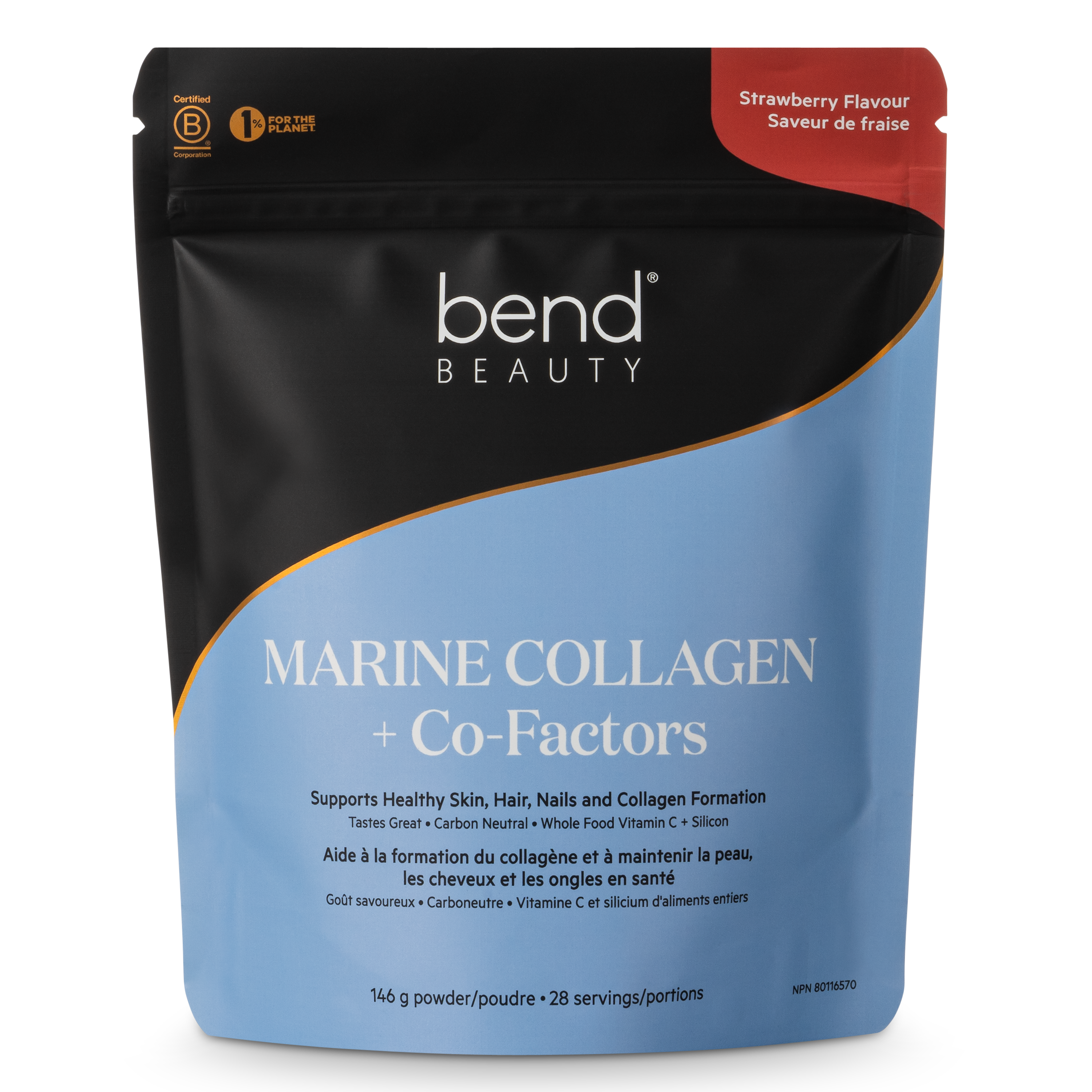 Front of collagen pouch