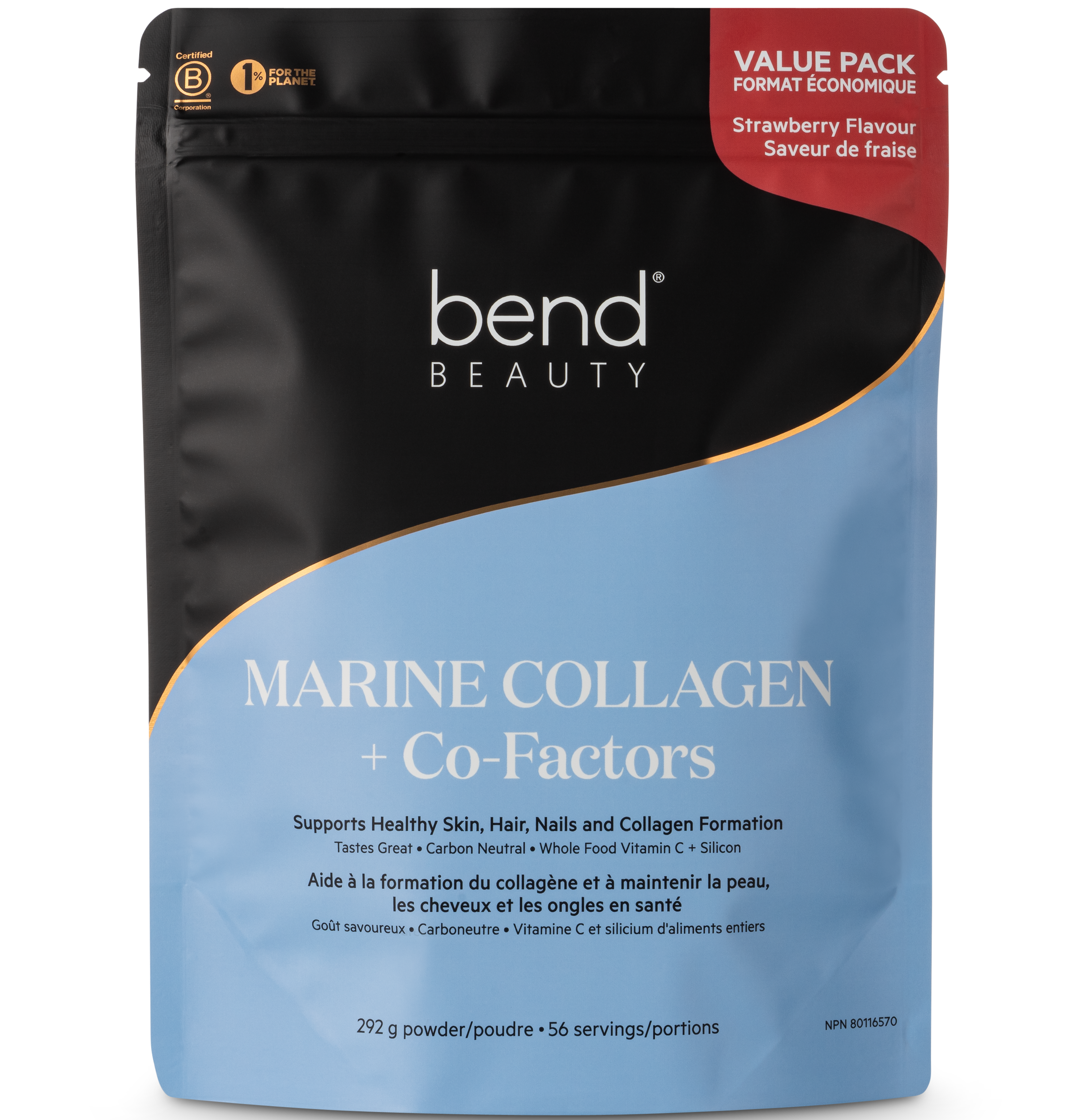 front of collagen peptide pouch